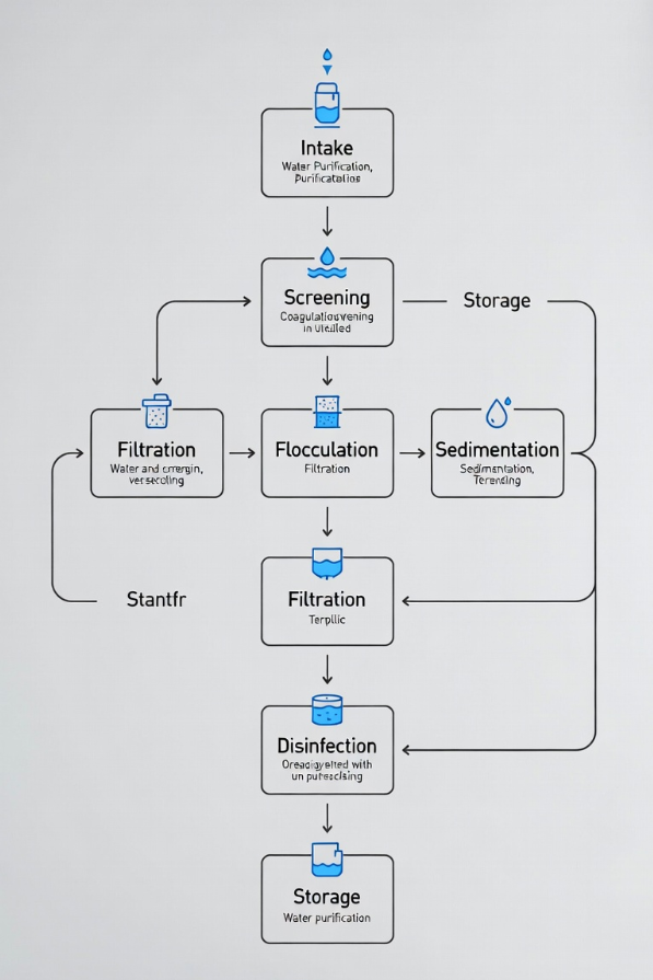 自来水厂水处理流程